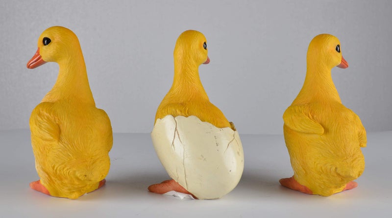 JORAE Ducks Statue Yard Garden Decorations Set of Three, Ducklings Ornament Animal Outdoor Statue, 5 in, Polyresin - Image 4